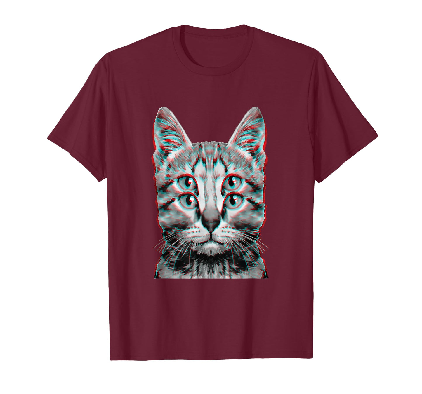 Glitch Weird Cat Kitten Optical Illusion Cat Mom Dad T-Shirt