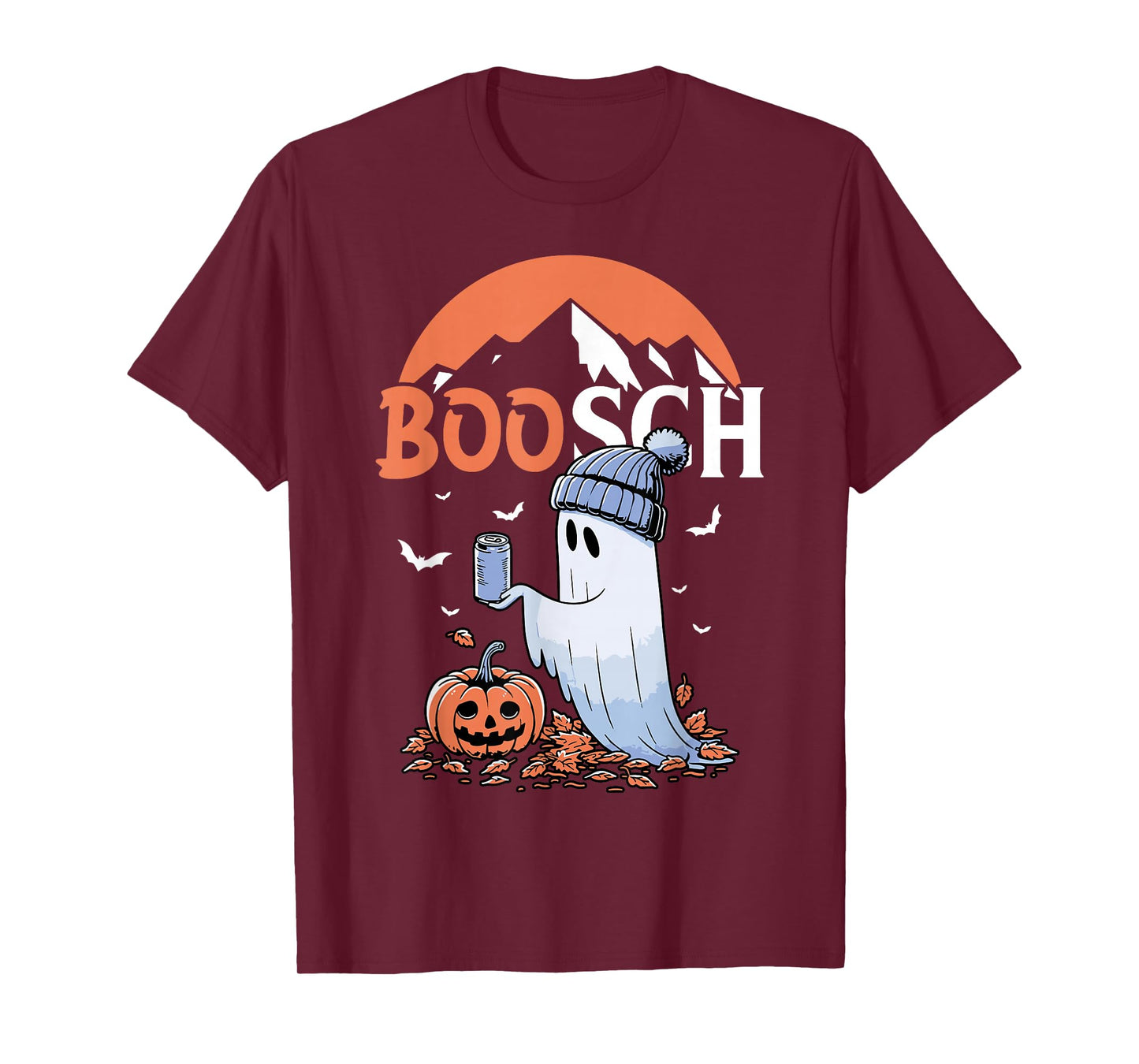 Cute Boo Ghost Halloween Pumpkin Beer Drinking Spooky Season T-Shirt