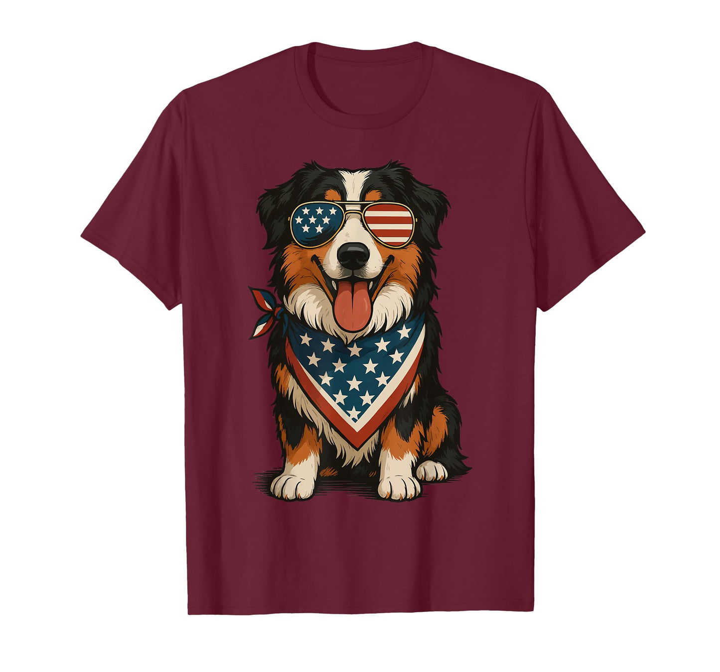 Australian Shepherd USA 4th of July Aussie Patriot T-Shirt