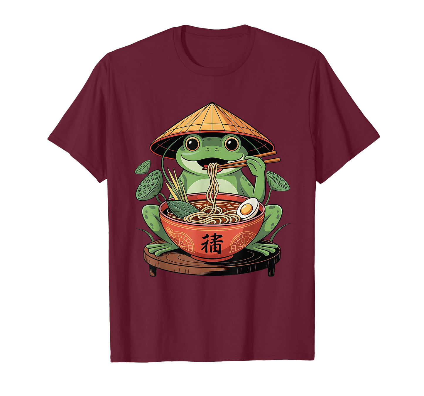 Frog Eating Ramen Kawaii Neko Japanese Noodles Anime Lovers T-Shirt