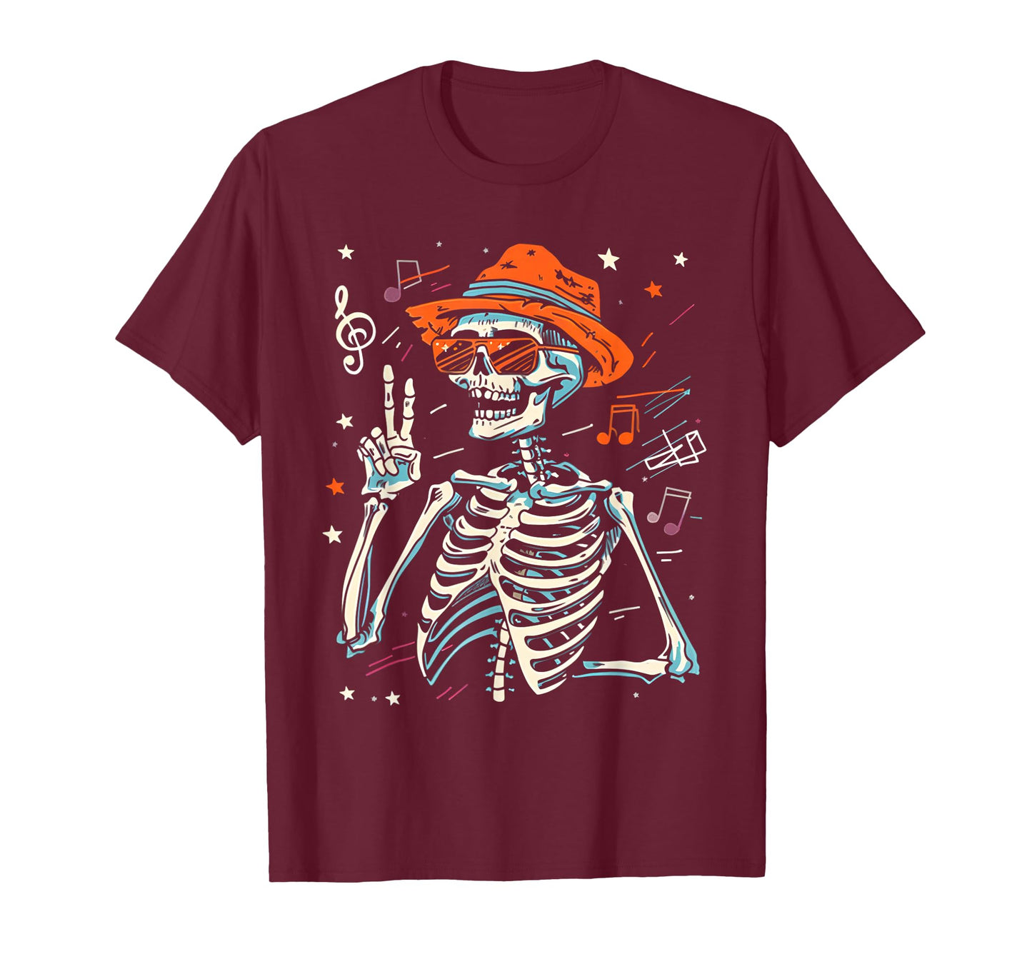 Funny Halloween Rocker Skeleton Hand Rock On Halloween T-Shirt