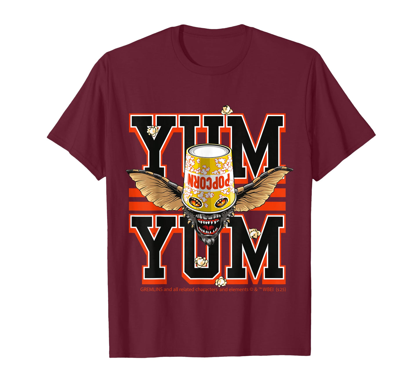 Gremlins Halloween Design Yum Yum Popcorn T-Shirt