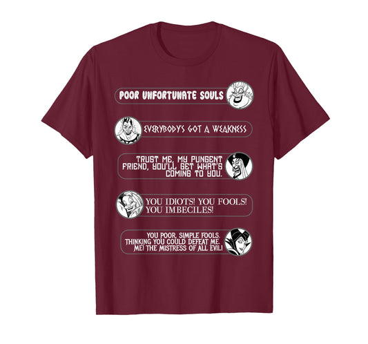 Disney Villains Movie Quotes Circle Portrait Graphic T-Shirt T-Shirt Small