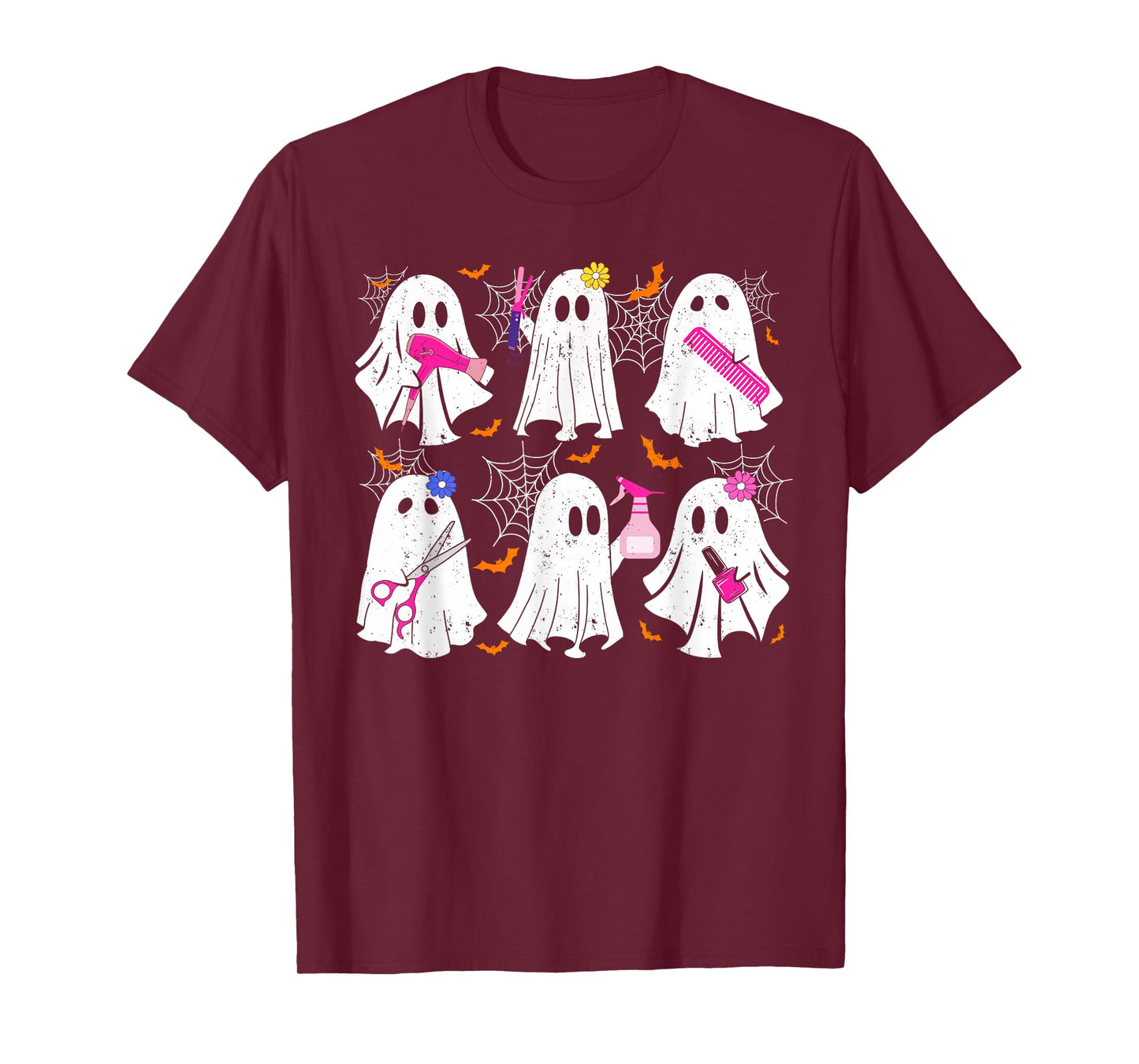 Ghost Hairdressers Halloween Funny Costume Spooky Stylists T-Shirt