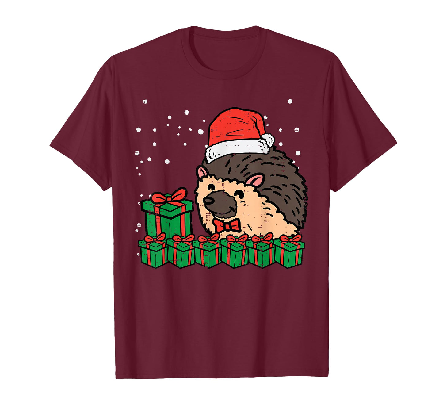 Christmas Hedgehog Santa Cute Xmas Porcupine Men Women Kids T-Shirt