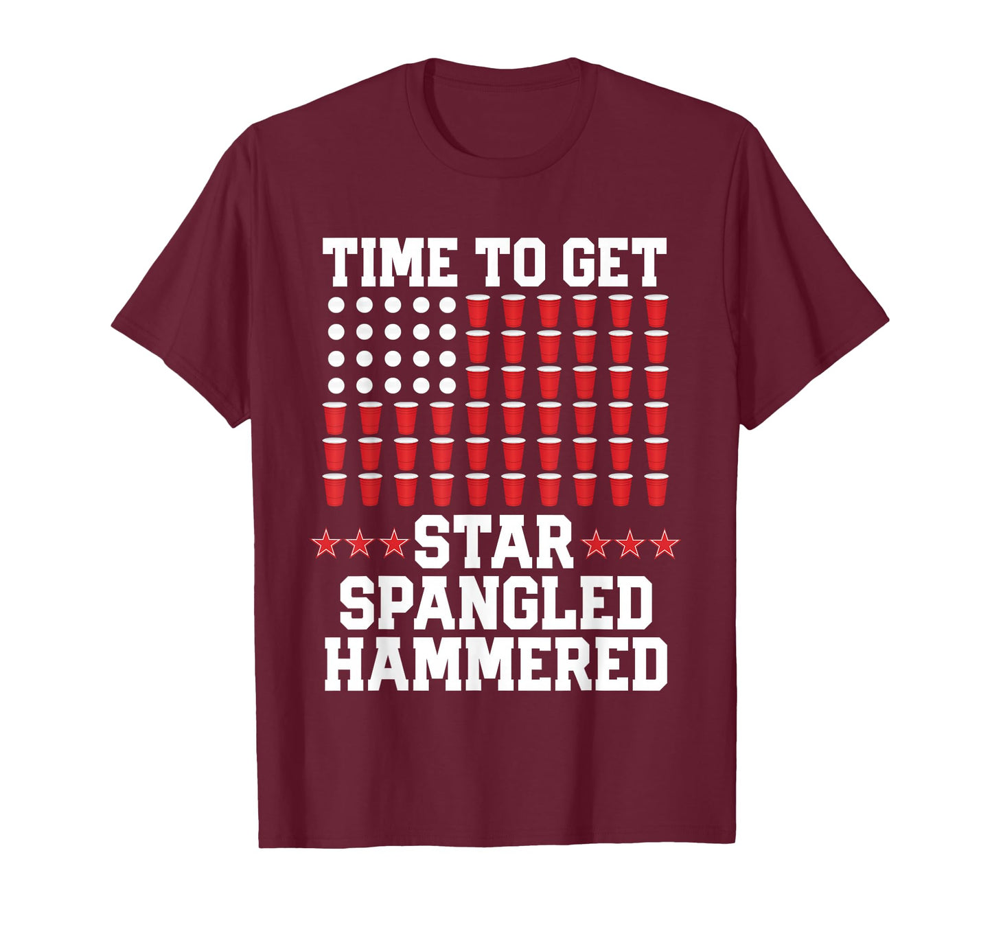 4th Of July Gift Beer Pong American Flag Drinking T-Shirt