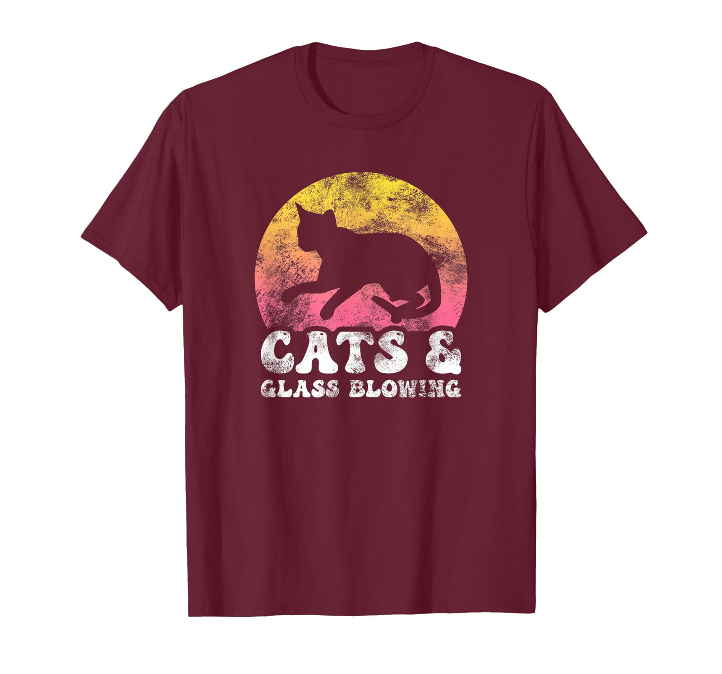 Funny Cats & Glass Blowing Vintage Retro Hobby T-Shirt