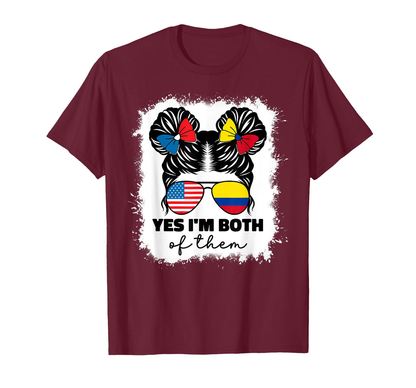 Half American And Colombian Usa Colombia Flag Kids Girls T-Shirt