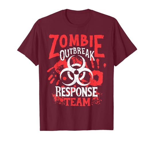 Zombie Outbreak Halloween Response Team Funny Men Apocalypse T-Shirt