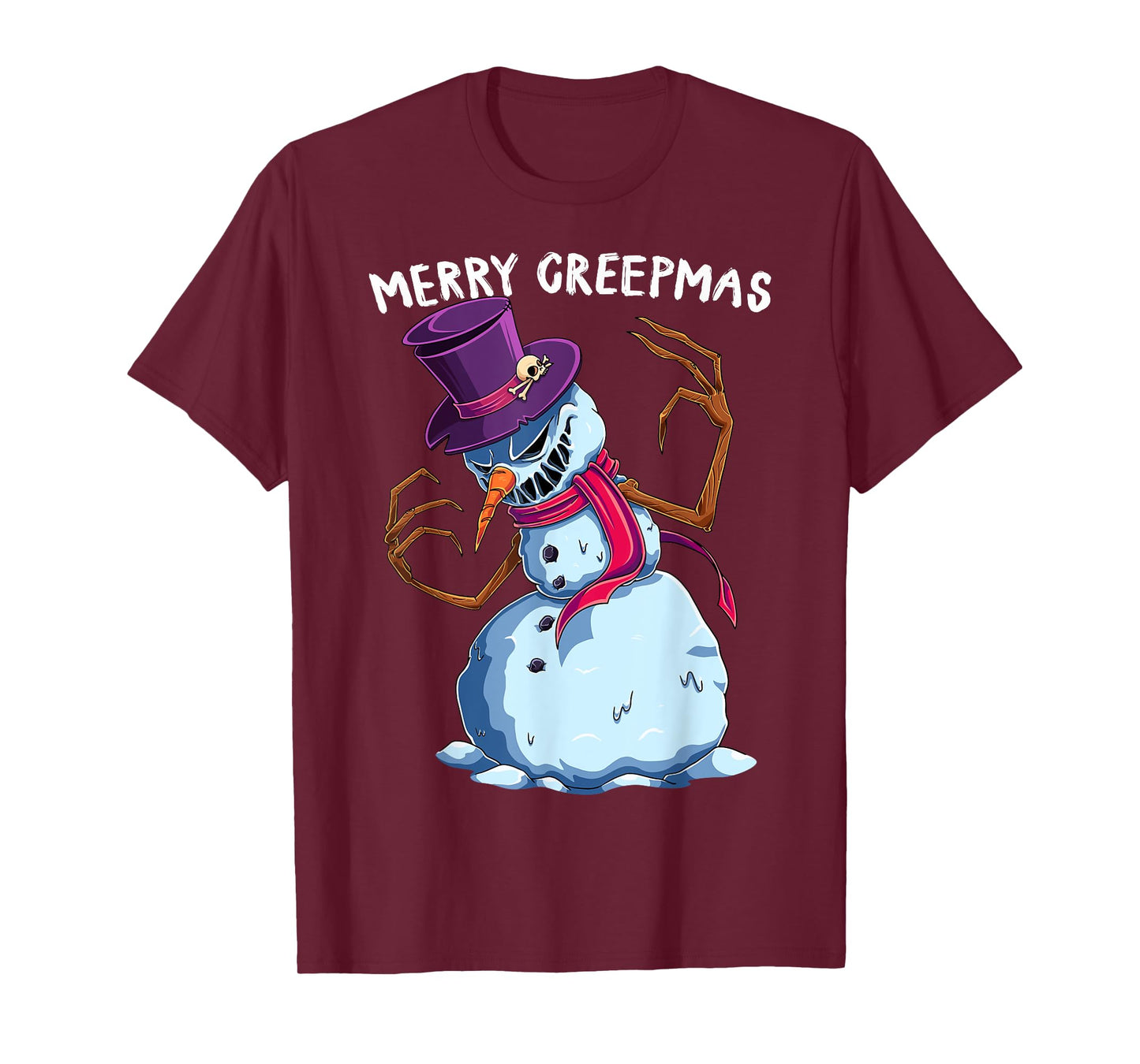 Merry Creepmas Snowman Scary Christmas Evil Monster Xmas T-Shirt