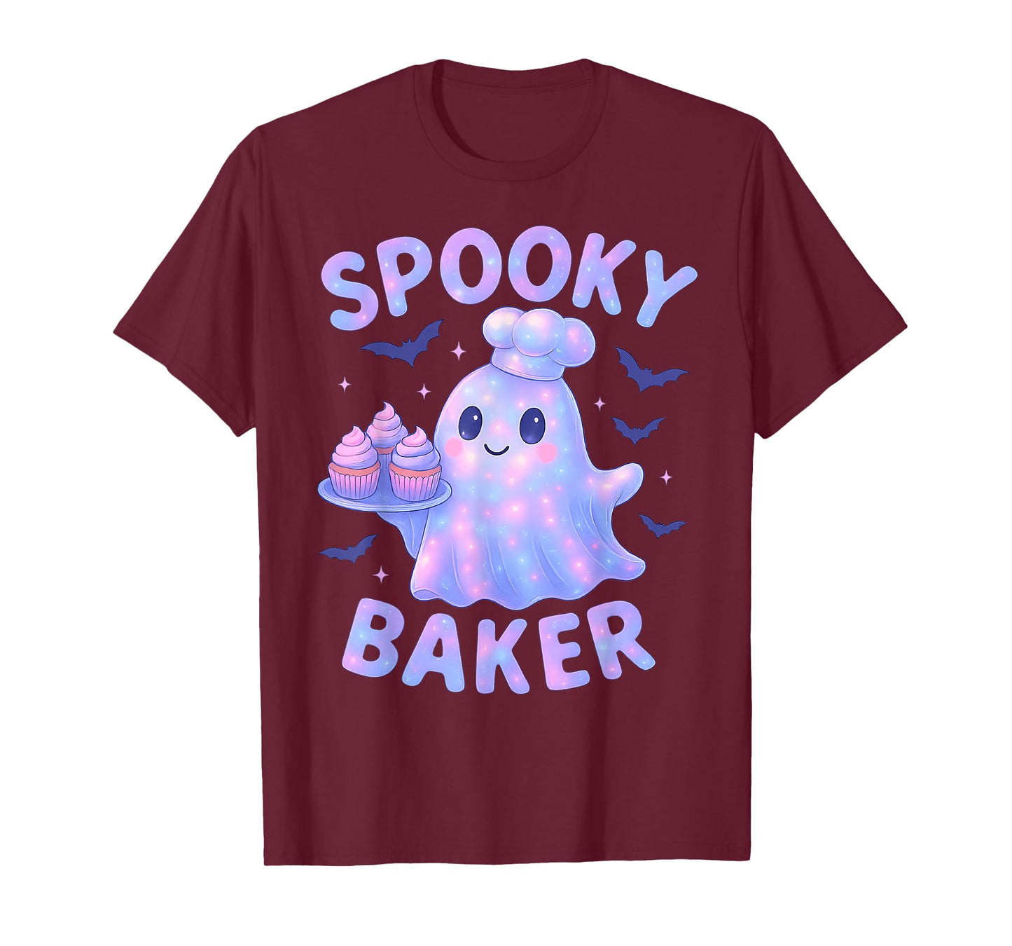 Spooky Baker Ghost Chef Halloween Baking Bakery Cake Lover T-Shirt