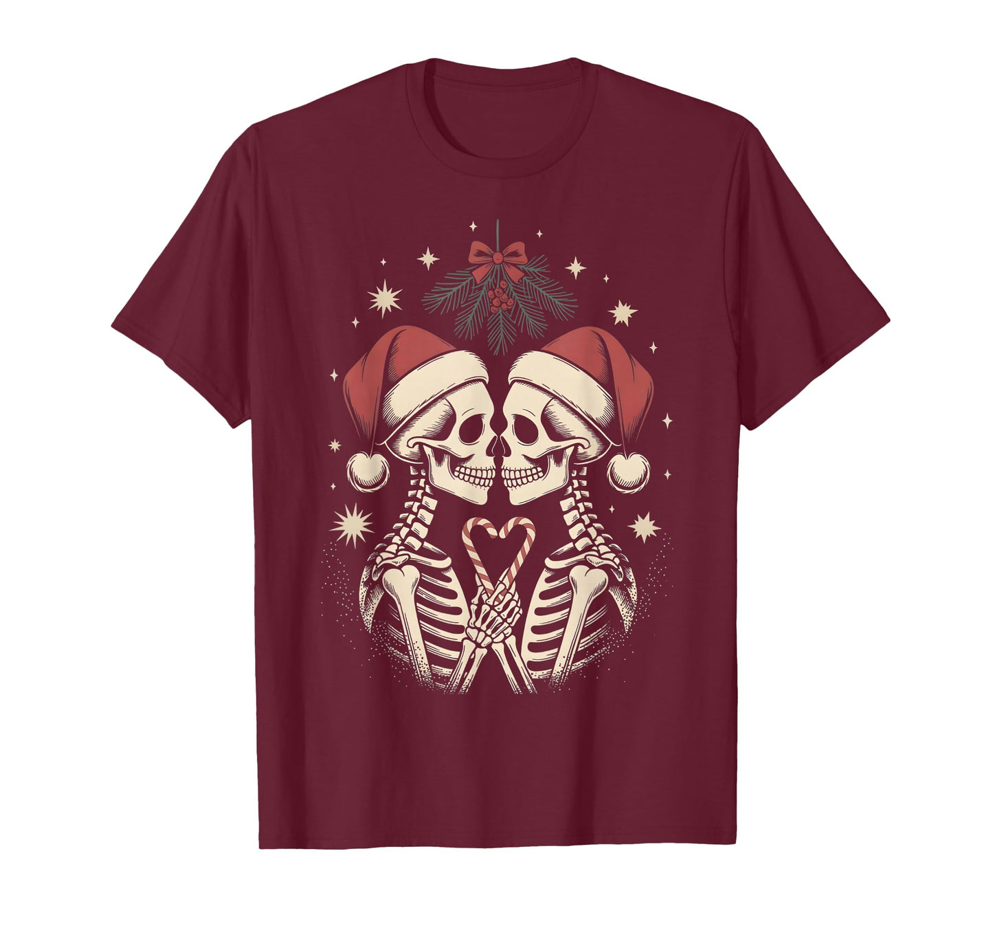 Christmas Matching Gothic Couple Dark Humor Skeleton Emo T-Shirt