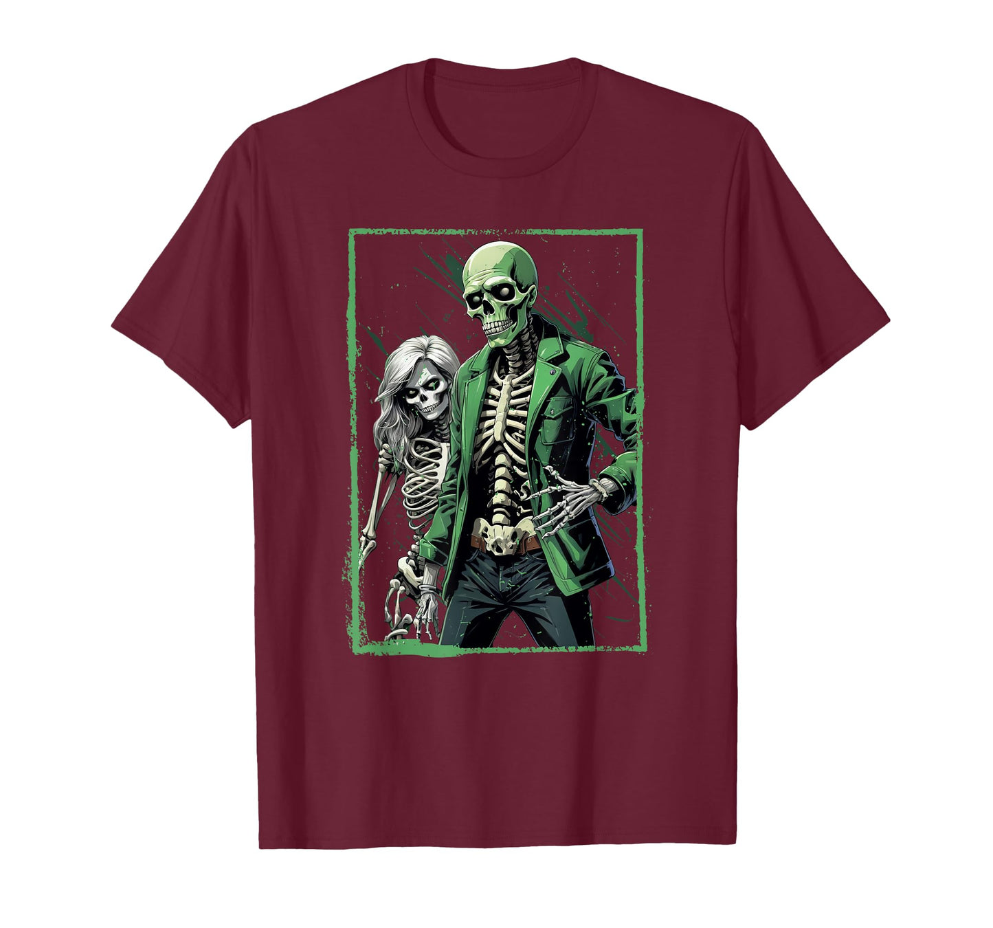Colorful skull Couple Skeleton T-Shirt