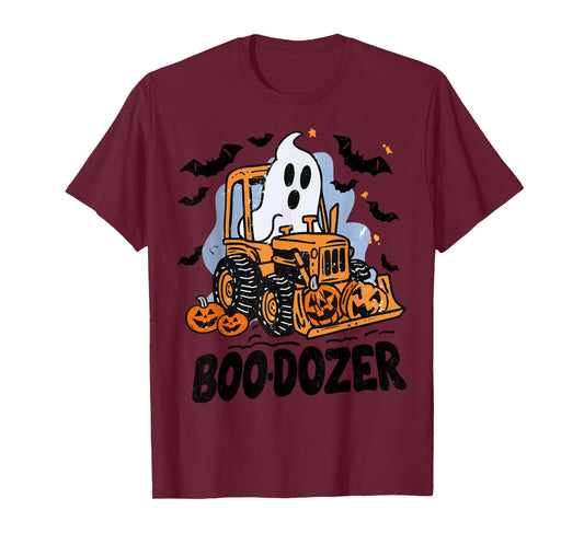 Funny Halloween Boo-Dozer Ghost Trucks Costume Party Kids T-Shirt