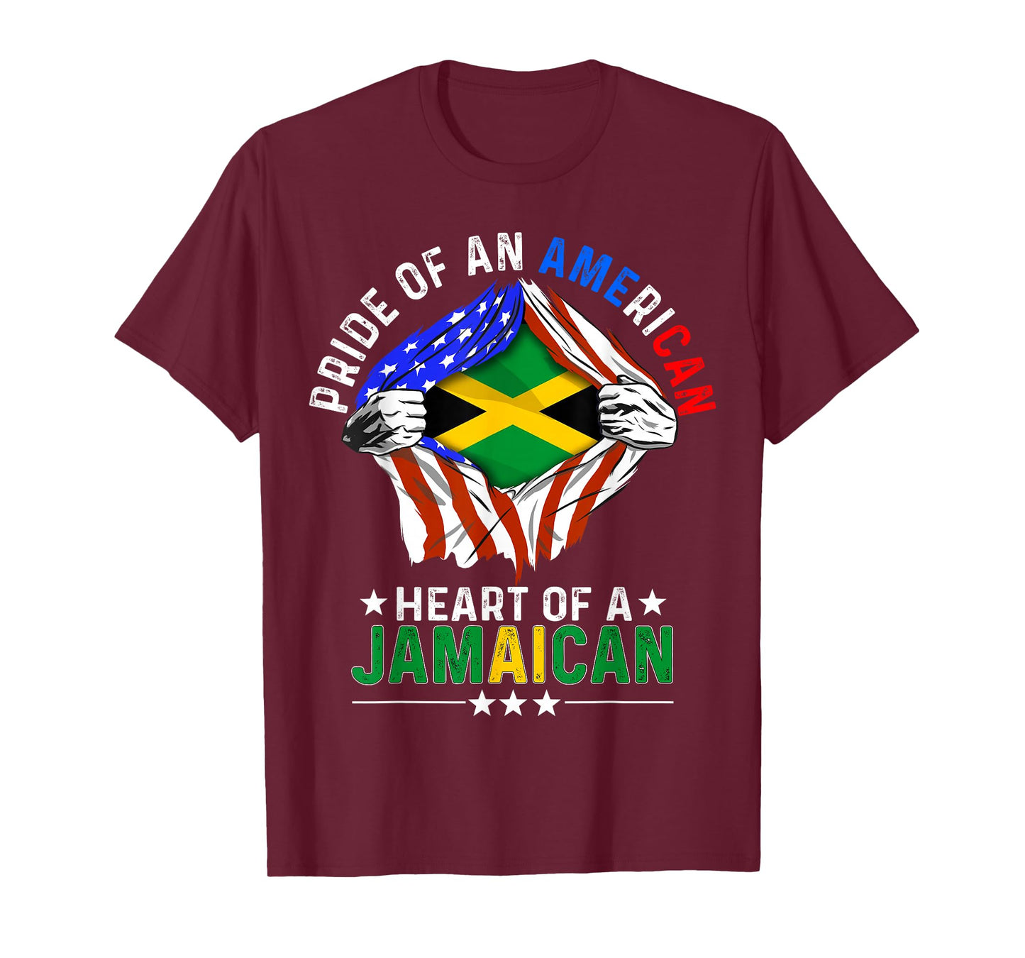 Jamaican American America Pride Foreign Jamaica Flag T-Shirt
