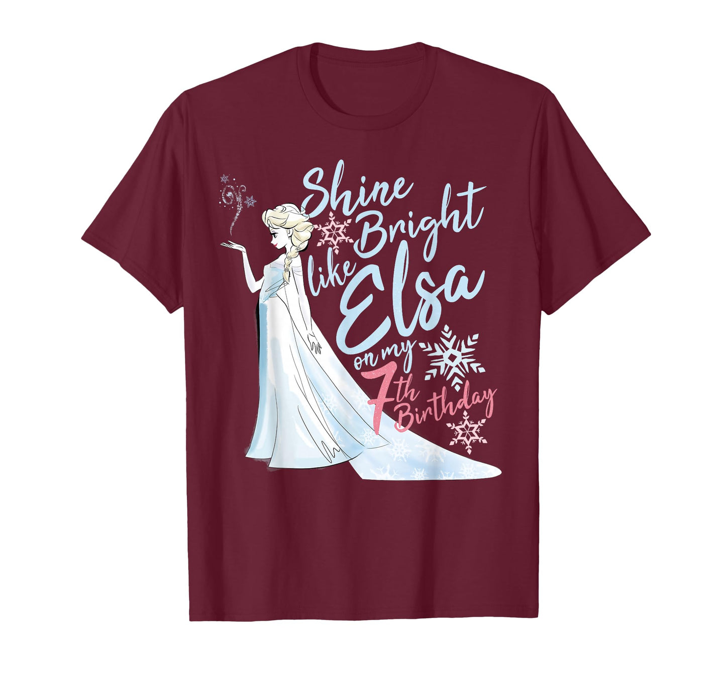 Disney Frozen Elsa Shine Bright On My 7th Birthday T-Shirt