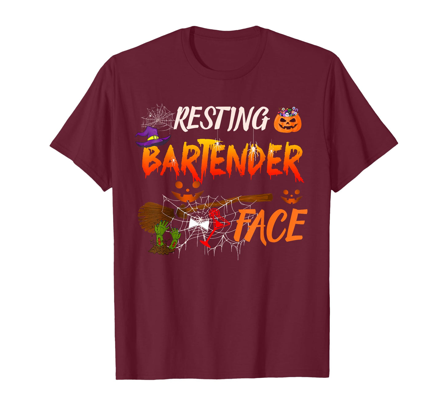 Resting Bartender Face Halloween Bartender Costume Witch T-Shirt