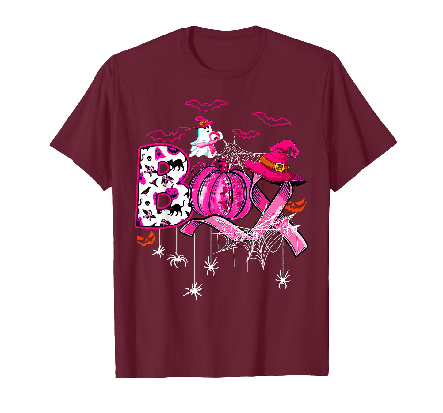 Boo Breast Cancer Is Boo Sheet Pink Ribbon Ghost Halloween T-Shirt