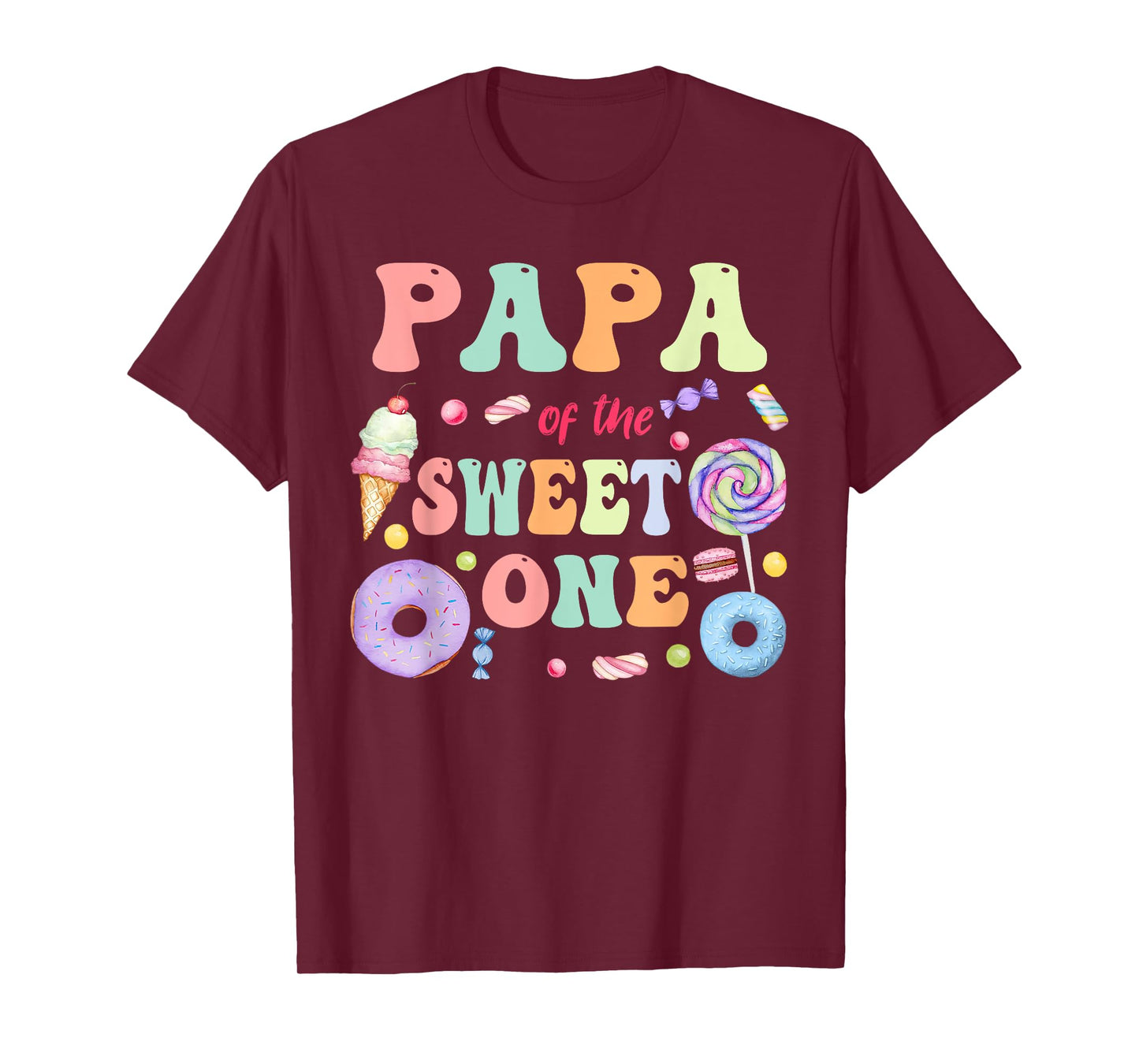 Papa of The Sweet One Lollipop Candy Birthday Party Family T-Shirt