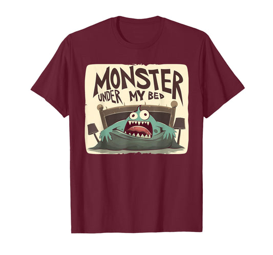 Funny scared Monster under Bed in Children's Room Costume T-Shirt