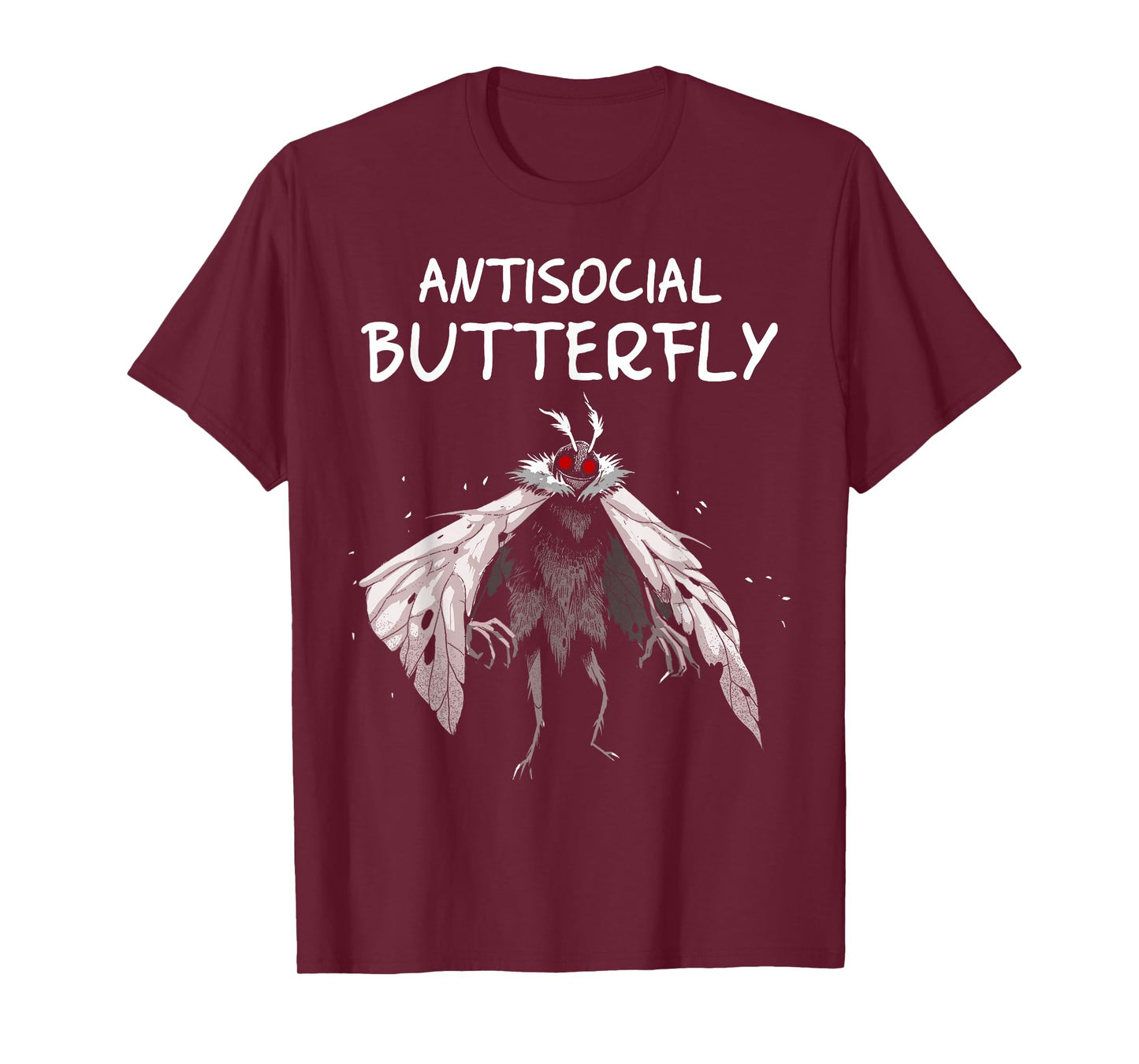 Mothman Shirt Antisocial Butterfly Introvert Cryptid T-Shirt