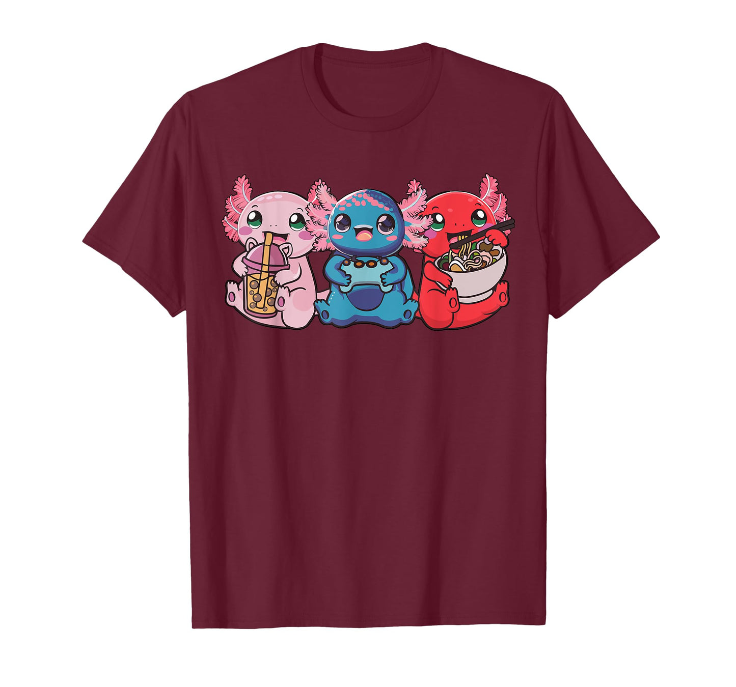 Axolotl Boba Tea Bubble Tea Gaming Gamer Ramen Axolotl T-Shirt