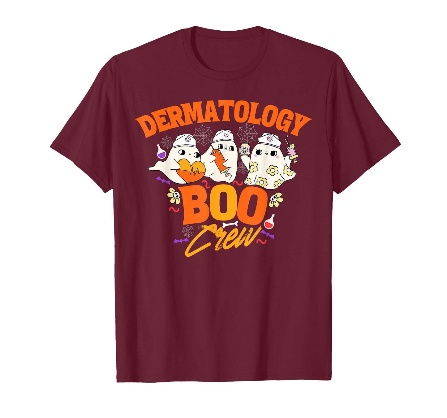 Dermatology Boo Crew Halloween Nurse Ghost Dermatologist T-Shirt