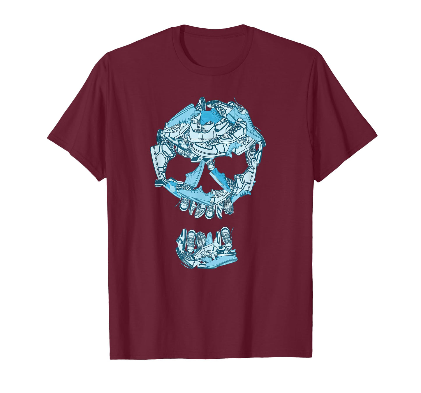 Blue Big Ol' Sneaker Head Blue Color Graphic T-Shirt