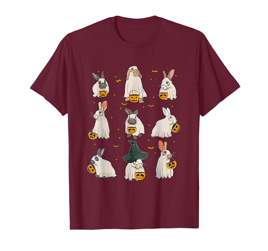 Spooky Rabbit Ghost Halloween Scary Bunnies With Pumpkins T-Shirt