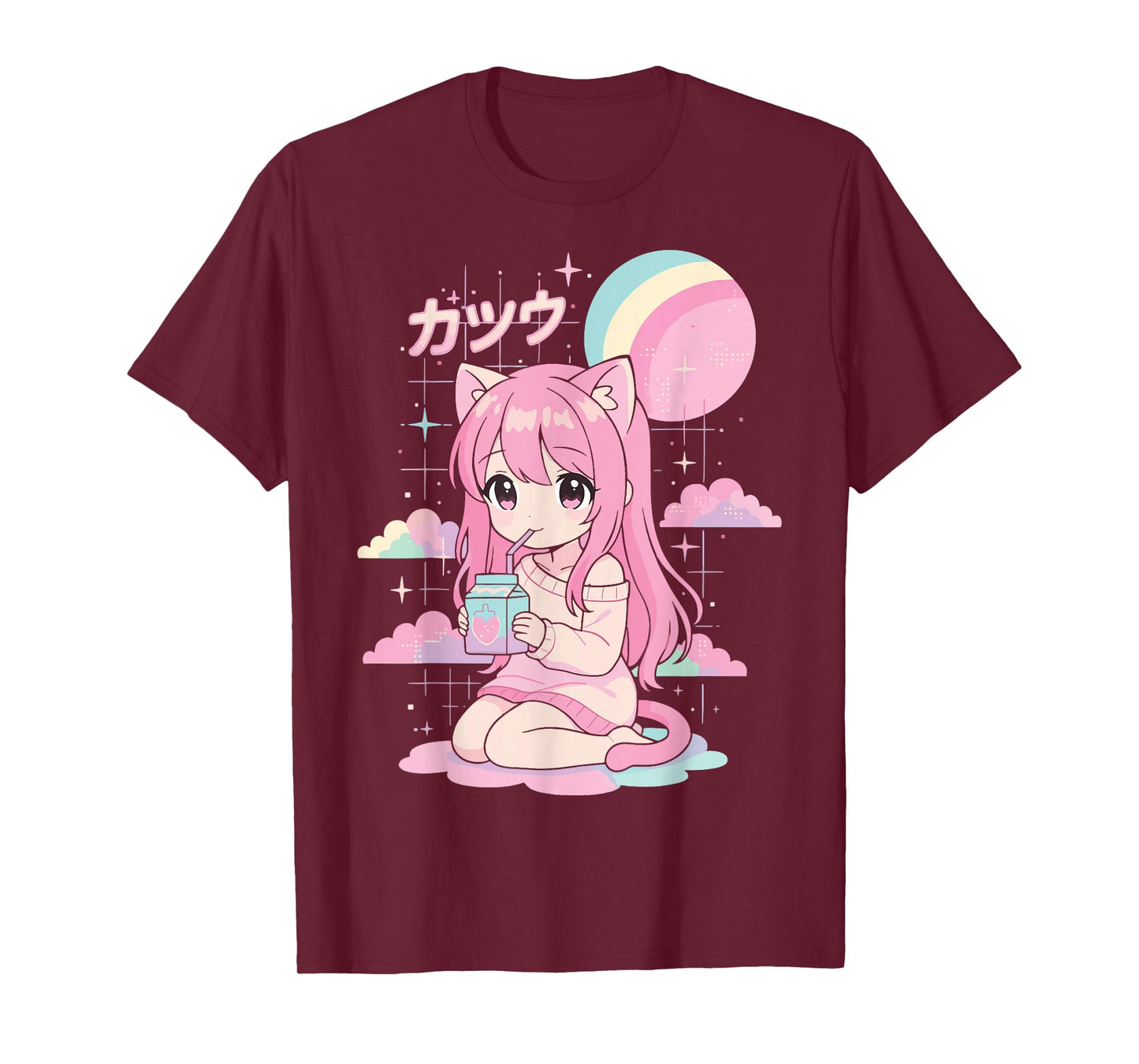 Anime Girl Strawberry Milk Kawaii Aesthetic Manga T-Shirt
