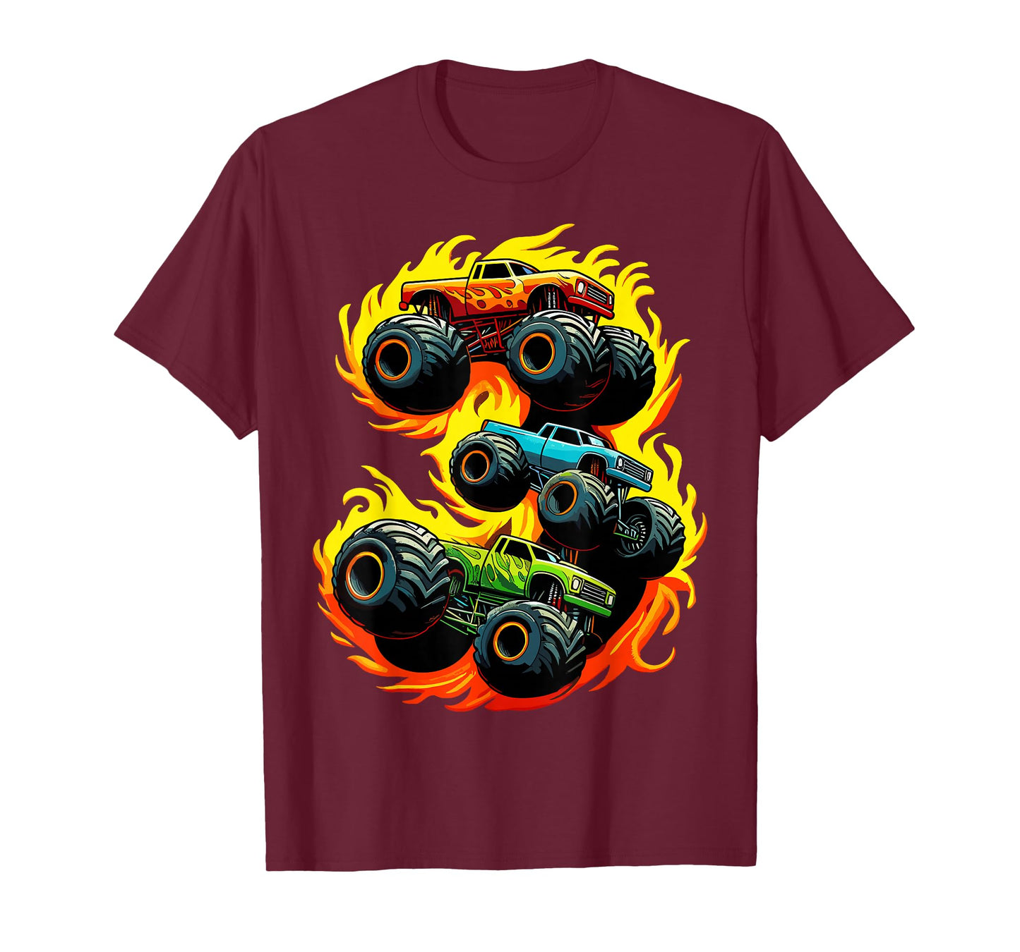 3 Year Old 3rd Birthday Boy Monster Truck T-Shirt