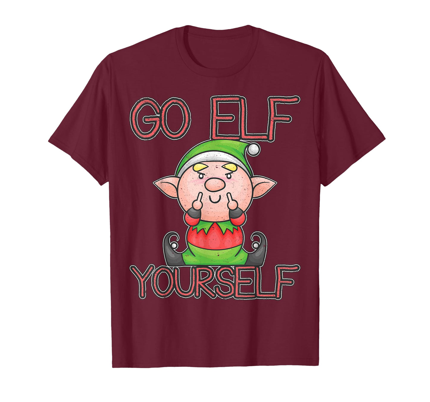 Funny Go Elf Yourself Naughty Christmas Elf T-Shirt Gift
