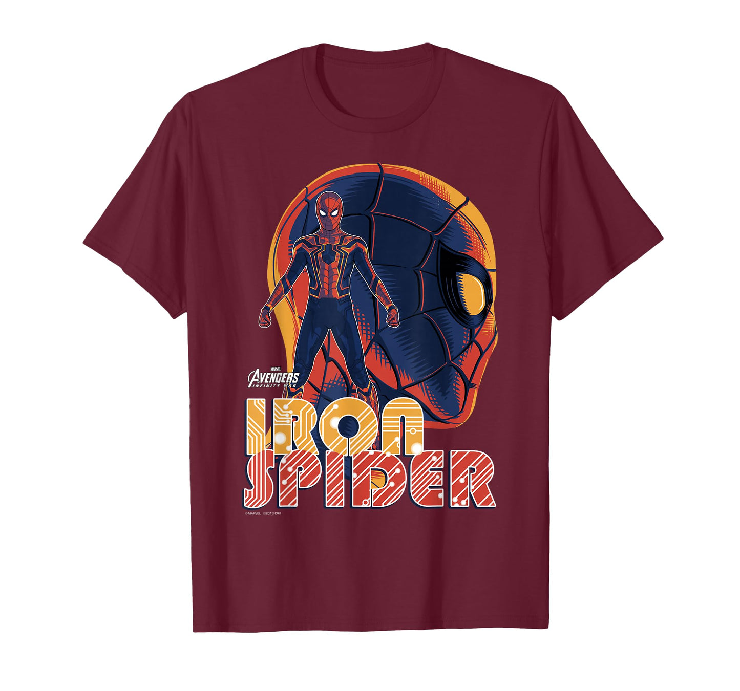 Marvel Infinity War Iron Spider Head Profile Graphic T-Shirt T-Shirt