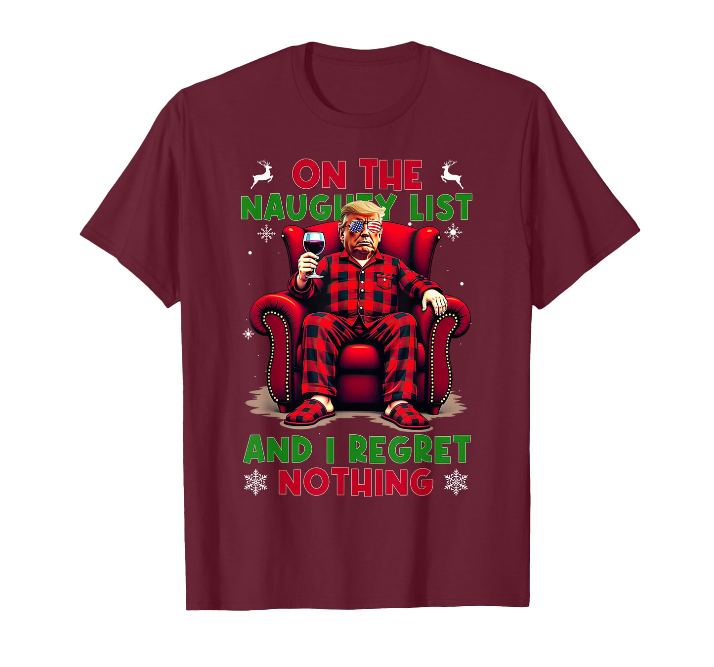 On the Naughty List and I Regret Nothing Horror Christmas T-Shirt