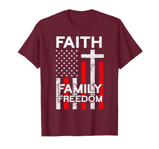 Faith Family Freedom | American Veterans Day Family Faith T-Shirt