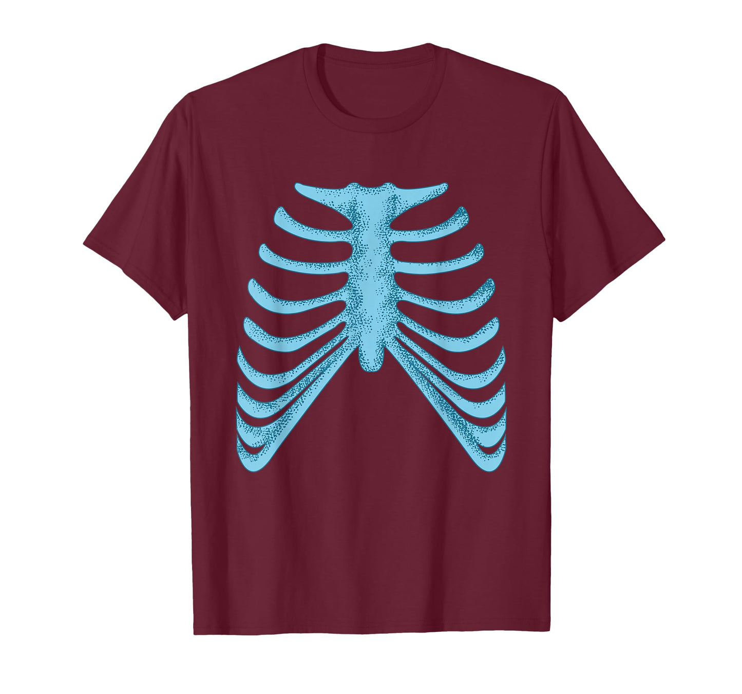 Blue Skeleton Rib Cage Blue Color Graphic T-Shirt