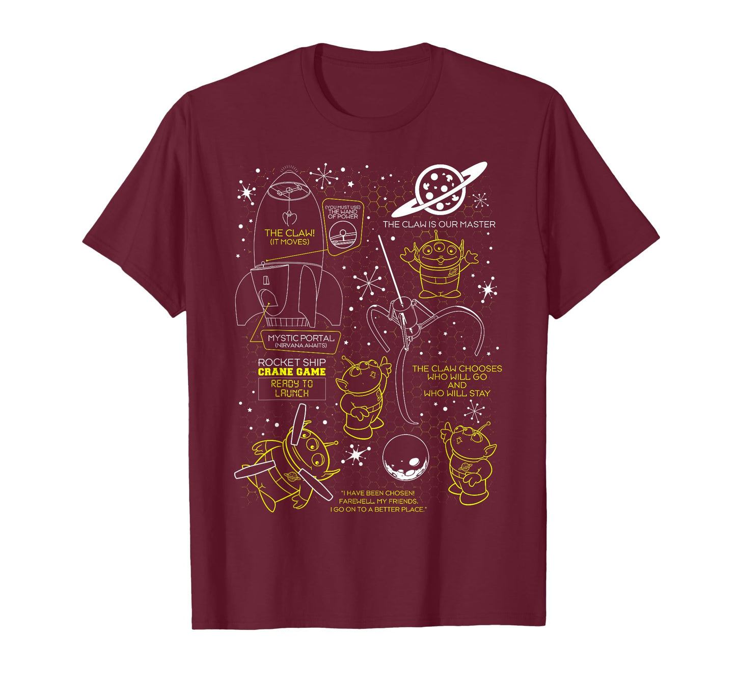 Disney Pixar Toy Story Pizza Planet Alien Rocket Ship Game T-Shirt