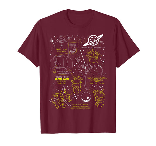 Disney Pixar Toy Story Pizza Planet Alien Rocket Ship Game T-Shirt