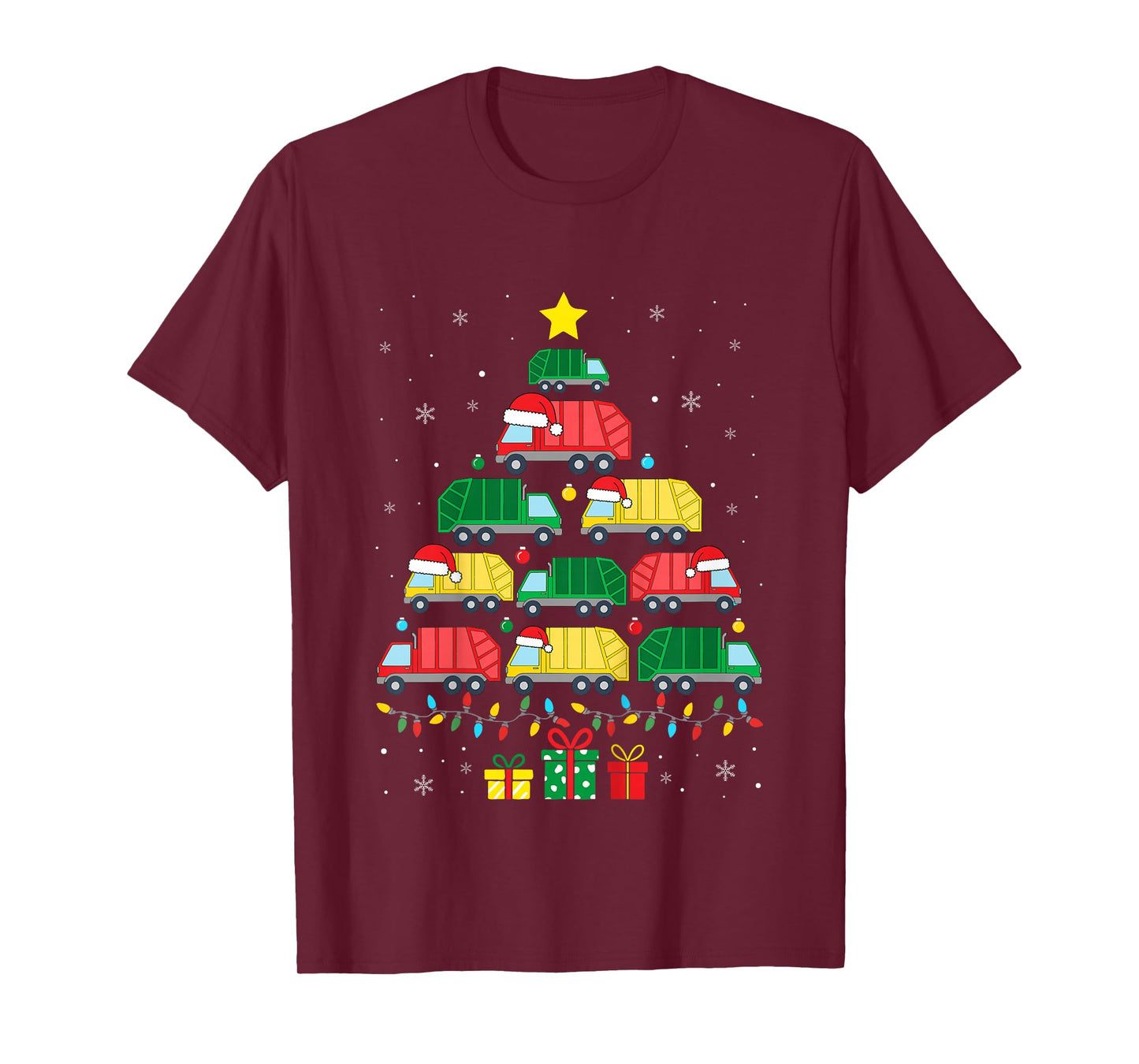 Kids Garbage Trucks Christmas Tree Xmas Boys Teen Kids Farmer T-Shirt