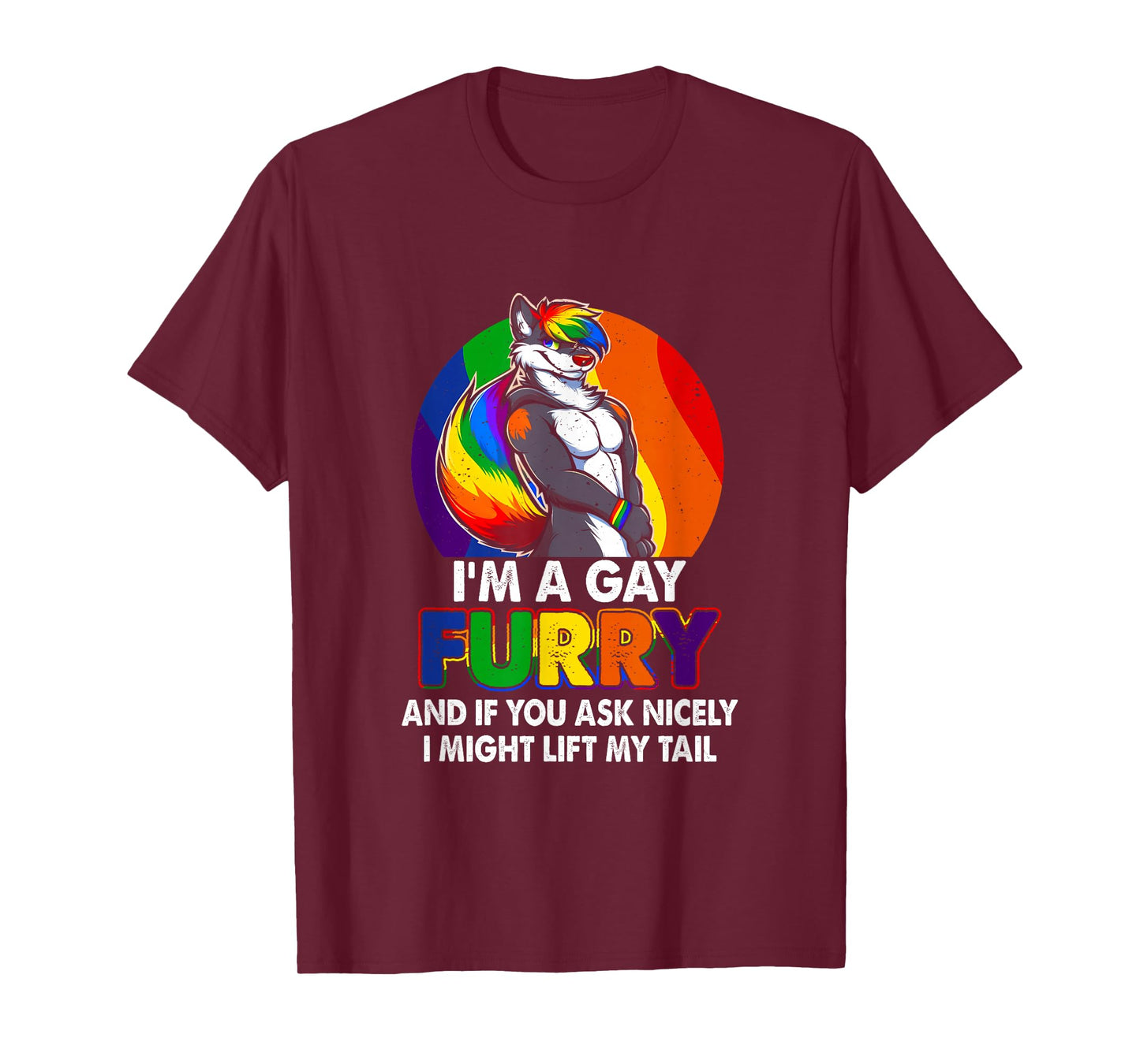 I'm A Gay a Furry Rainbow Fox Wolf Pride Month T-Shirt