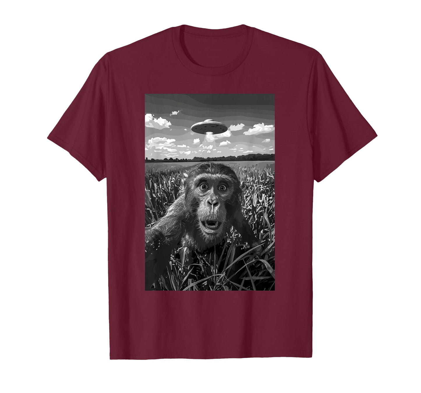 Ape Humor Chimpanzee UFO Gorilla Chimp Invasion Space T-Shirt