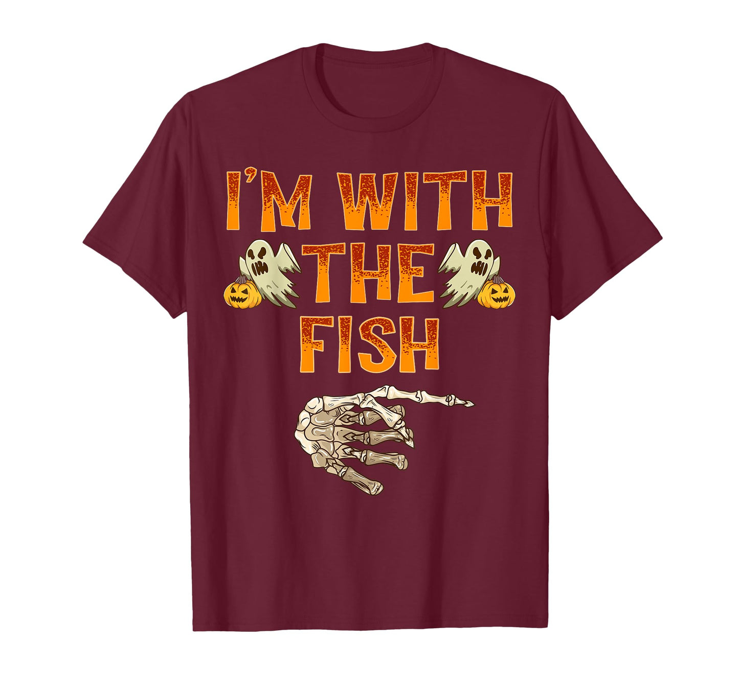 I'm With The Fish Shirt Costume Funny Halloween Couple T-Shirt