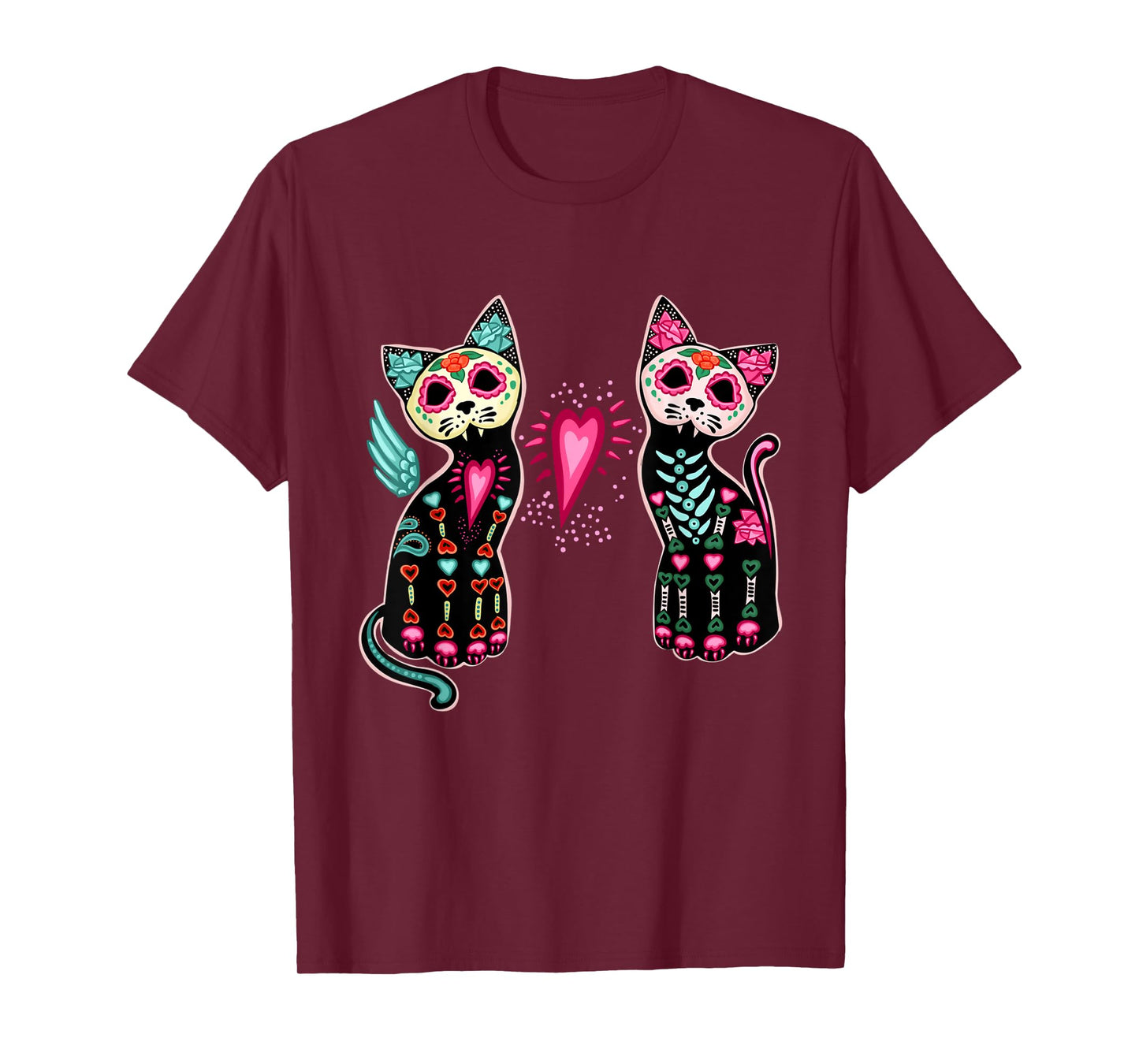 Day of the Dead Cats Shirt Cat Lovers Dia De Los Muertos T-Shirt