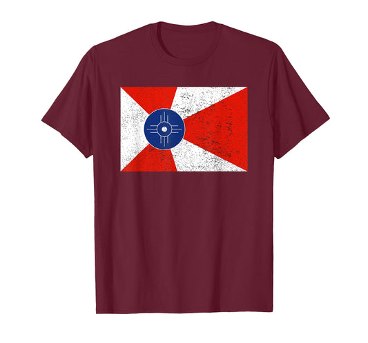 Retro Vintage Distressed Wichita Flag Kansas Home Pride T-Shirt