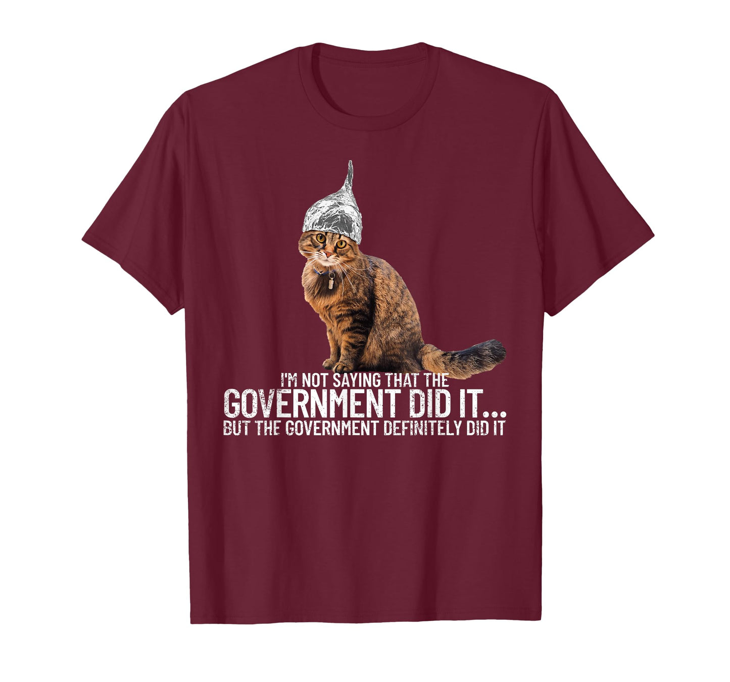 Conspiracy Cat Government Conspiracy Theory Tin Foil Hat T-Shirt