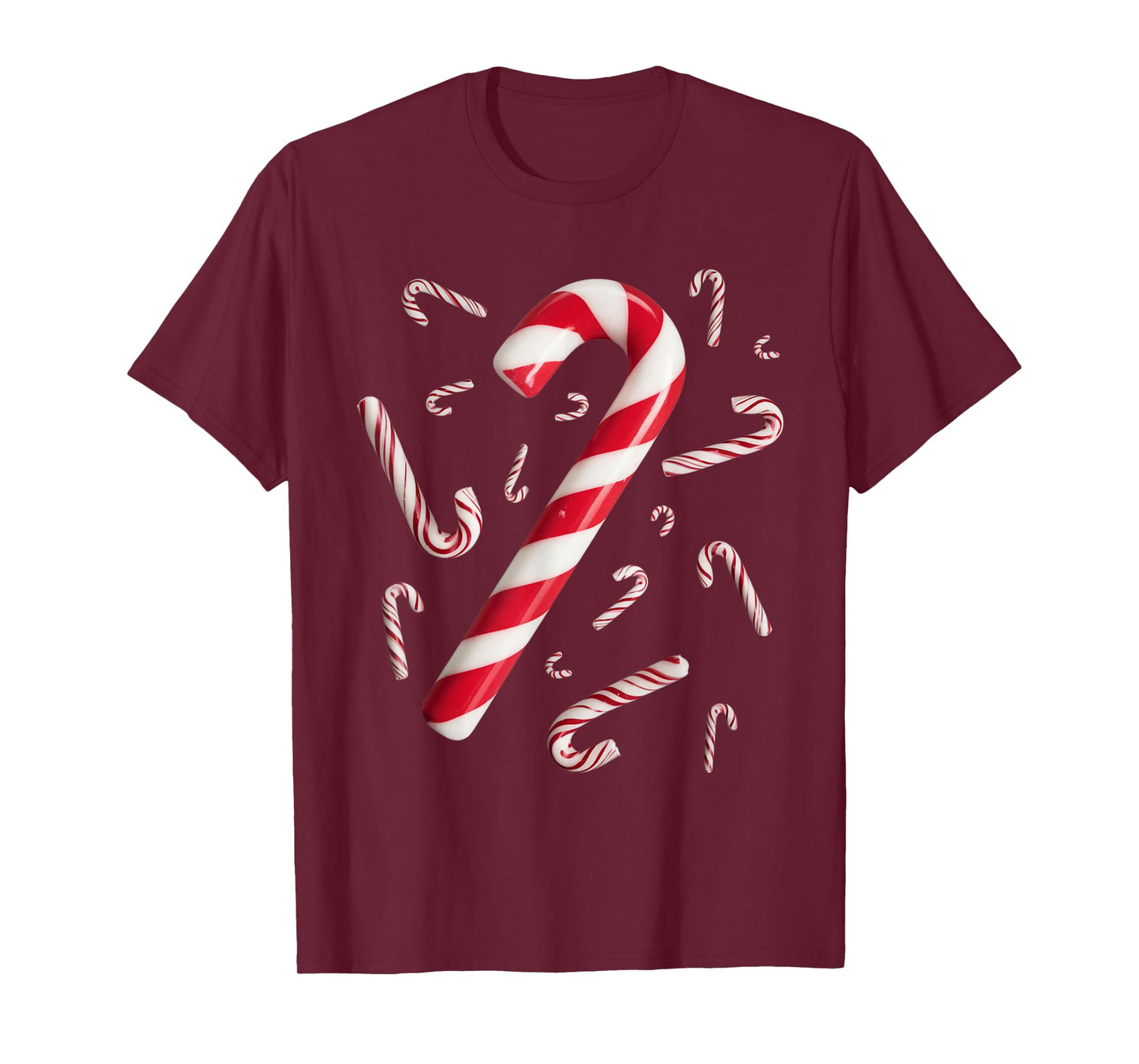 Christmas Candy Cane Santa Xmas Kids Toddler Youth Women Men T-Shirt