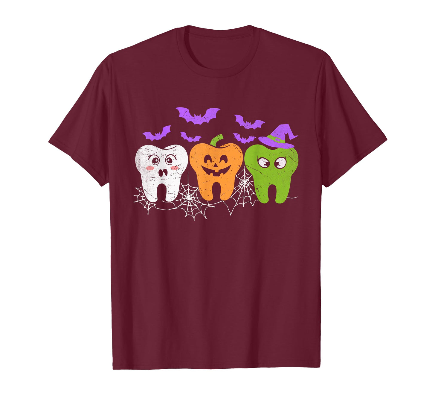 Teeth Ghost Pumpkin Witch Cute Dental Halloween Dentist T-Shirt