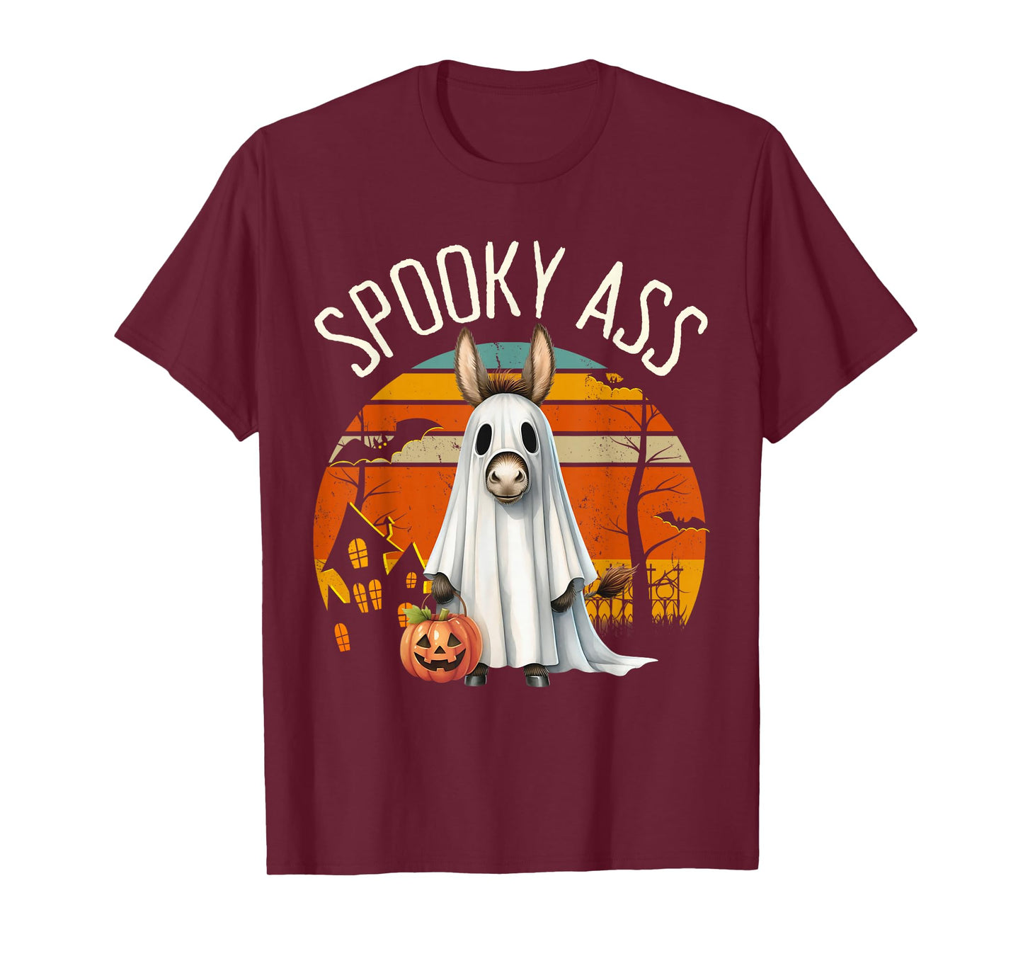 Funny Halloween Donkey, Cute Vintage Ghost Jackass T-Shirt