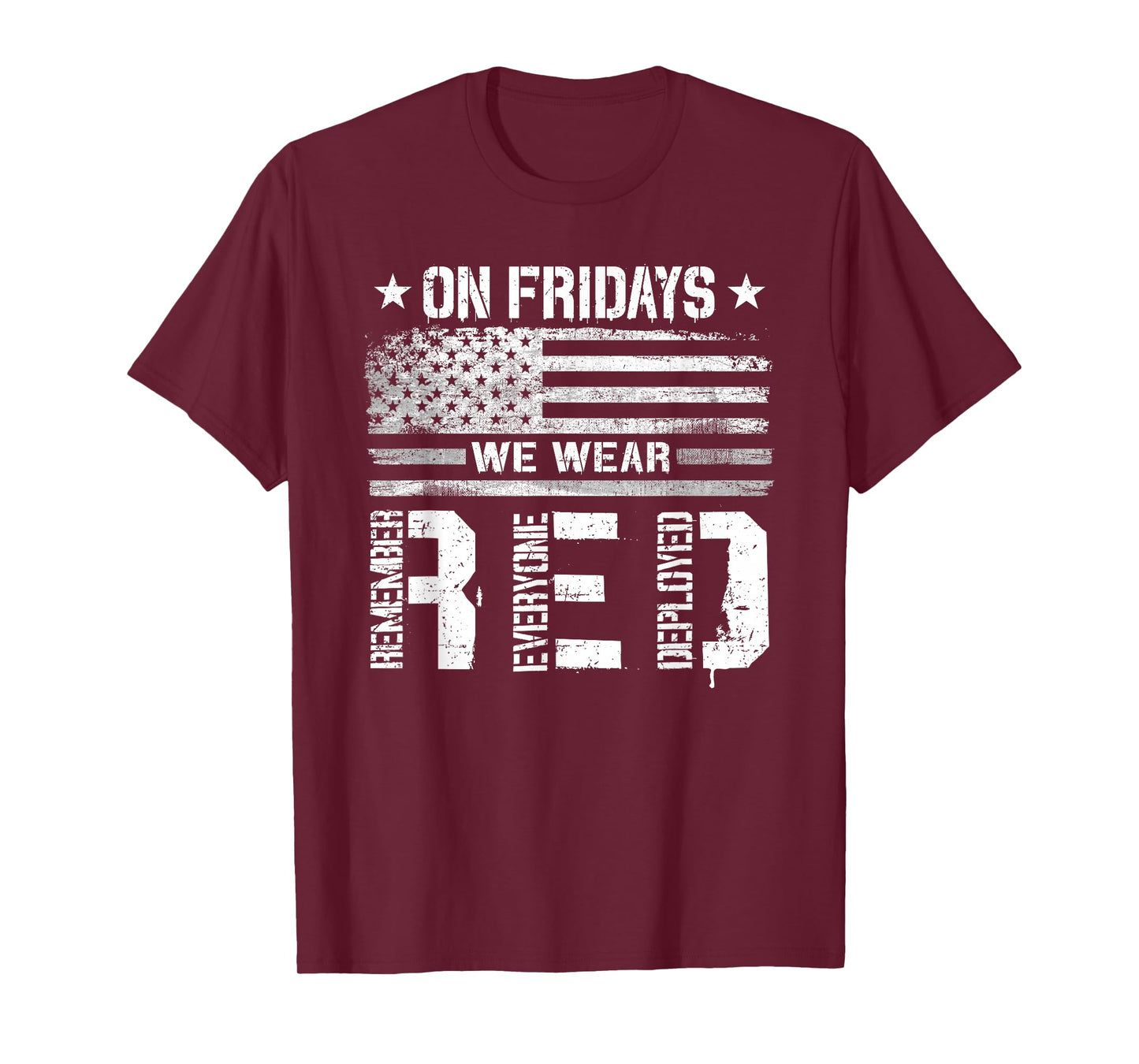 On Friday We Wear Red American Flag Military Supportive T-Shirt