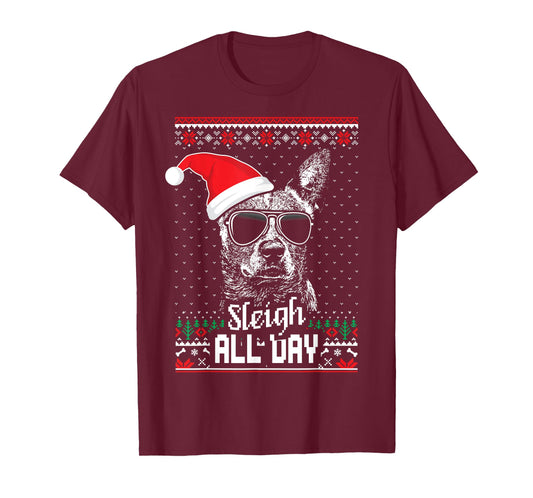 Sleigh all Day Funny Australian Cattle Dog Christmas T-Shirt